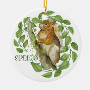Niedliches Aquarellhörnchen Keramik Ornament