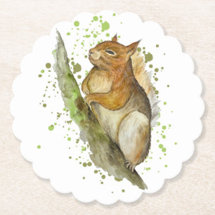 Niedliches Aquarellhörnchen Untersetzer
