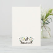 Niedliches Aquarellkaninchen mit Blume Dankeskarte (Stehend Vorderseite)