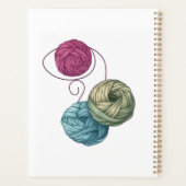 Niedliches Aquarellkitt mit Garnen individuelle Na Planer (Rückseite)