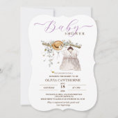 Niedliches Aquarellkleid Script Kinderdusche Party Einladung (Vorderseite)