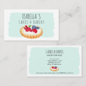 Niedliches Aquarellkuchen-Backskript blau Visitenkarte (Vorne/Hinten)