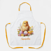 Niedliches Aquarellküken Osterküken mit Eiern Schü Schürze (Vorderseite)