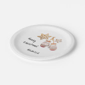 Niedliches Aquarellland Rustikale Illustrationen Pappteller (Schrägansicht)