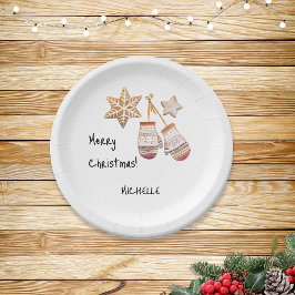 Niedliches Aquarellland Rustikale Illustrationen Pappteller