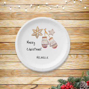 Niedliches Aquarellland Rustikale Illustrationen Pappteller