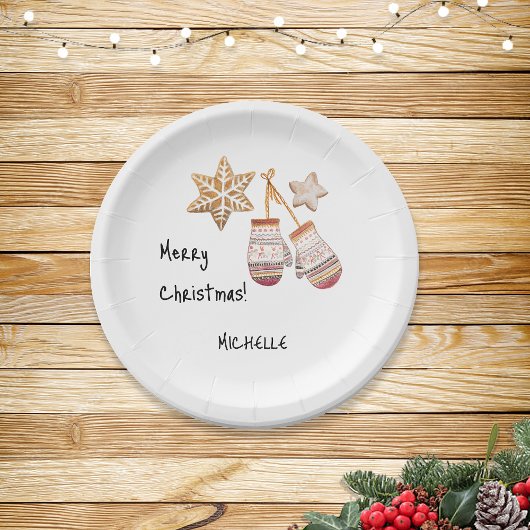 Niedliches Aquarellland Rustikale Illustrationen Pappteller