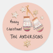 Niedliches Aquarellland Rustikale Illustrationen Runder Aufkleber (Vorderseite)