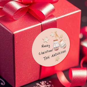 Niedliches Aquarellland Rustikale Illustrationen Runder Aufkleber