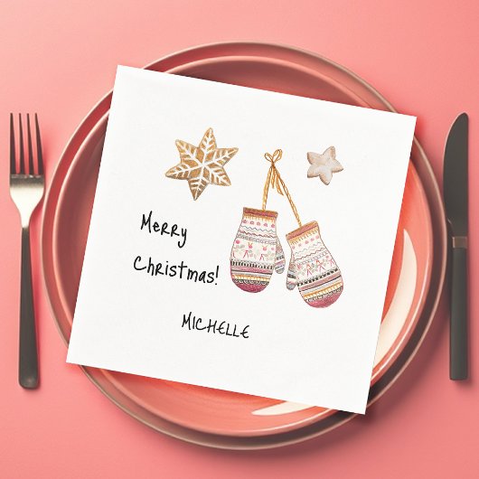 Niedliches Aquarellland Rustikale Illustrationen Serviette