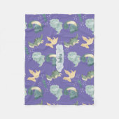 Niedliches Aquarelllicht Lila Dinosaurier Fleecedecke (Vorderseite)