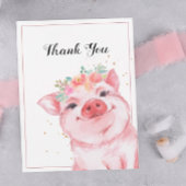 Niedliches Aquarellschwein Vielen Dank Karte