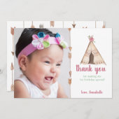 Niedliches Aquarellteepe Camping Geburtstag Dankeskarte (Vorne/Hinten)