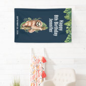 Niedliches Aquarellwasser & tropische Blätter Gebu Banner (Insitu)