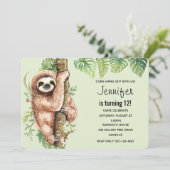 Niedliches Aquarellwasser & tropische Blätter Gebu Einladung (Stehend Vorderseite)