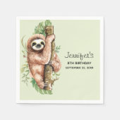 Niedliches Aquarellwasser & tropische Blätter Gebu Serviette (Vorderseite)