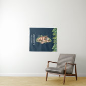 Niedliches Aquarellwasser & tropische Blätter Gebu Wandteppich (Beispiel (Horizontal))