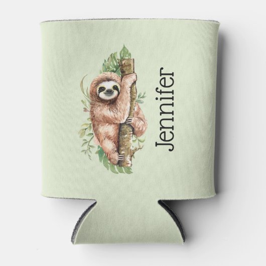 Niedliches Aquarellwasser und tropische Blätter Dosenkühler (Vorderseite)