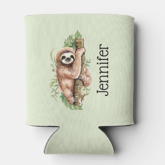 Niedliches Aquarellwasser und tropische Blätter Dosenkühler (Rückseite)