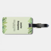 Niedliches Aquarellwasser und tropische Blätter Gepäckanhänger (Rückseite horizontal)