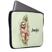 Niedliches Aquarellwasser und tropische Blätter Laptopschutzhülle (Vorne Rechts)