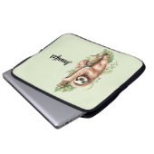 Niedliches Aquarellwasser und tropische Blätter Laptopschutzhülle (Vorne Knopf)