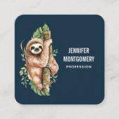 Niedliches Aquarellwasser und tropische Blätter Quadratische Visitenkarte (Vorderseite)