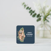 Niedliches Aquarellwasser und tropische Blätter Quadratische Visitenkarte (Stehend Vorderseite)