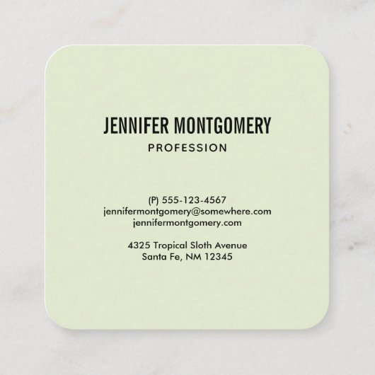 Niedliches Aquarellwasser und tropische Blätter Quadratische Visitenkarte (Rückseite)