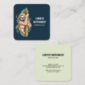 Niedliches Aquarellwasser und tropische Blätter Quadratische Visitenkarte (Vorne/Hinten)