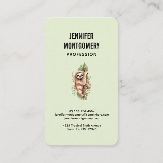 Niedliches Aquarellwasser und tropische Blätter Visitenkarte (Rückseite)