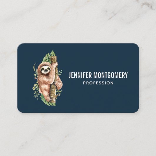 Niedliches Aquarellwasser und tropische Blätter Visitenkarte (Vorderseite)