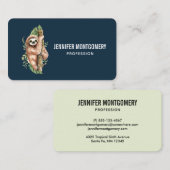 Niedliches Aquarellwasser und tropische Blätter Visitenkarte (Vorne/Hinten)