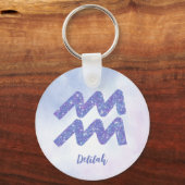 Niedliches Aquarius Astrologie Signieren Personali Schlüsselanhänger (Vorderseite)