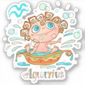 Niedliches Aquarius Kids Bubbles Aufkleber (Vorderseite)