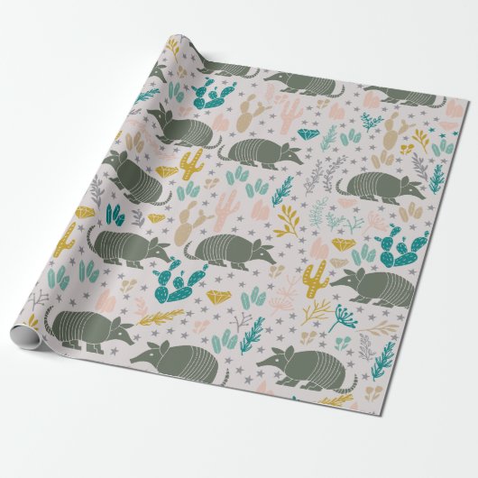 Niedliches Armadillo Wrapping Paper Geschenkpapier (Ungerollt)