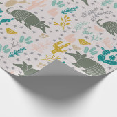 Niedliches Armadillo Wrapping Paper Geschenkpapier (Ecke)