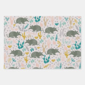 Niedliches Armadillo Wrapping Paper Geschenkpapier Set (Vorderseite 3)