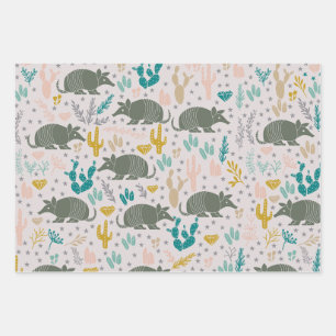 Niedliches Armadillo Wrapping Paper Geschenkpapier Set