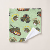 Niedliches Army-Bären-Muster Badhandtuch Set (Waschlappen)