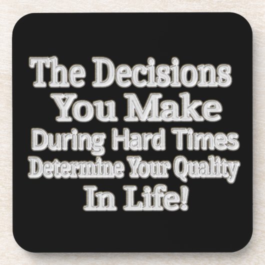 Niedliches Artwork-Design "Deine Lebensqualität!"  Getränkeuntersetzer (Vorderseite)