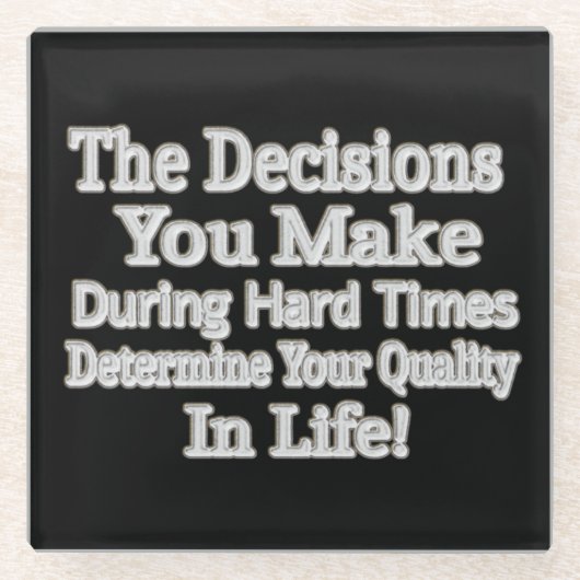 Niedliches Artwork-Design "Deine Lebensqualität!"  Glasuntersetzer (Vorderseite)