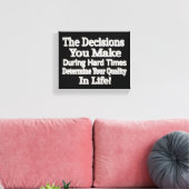 Niedliches Artwork-Design "Deine Lebensqualität!"  Leinwanddruck (Insitu (Wohnzimmer))