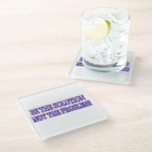 Niedliches Artwork-Design "DIE LÖSUNG SEIN" Jetzt Glasuntersetzer (Schrägansicht)