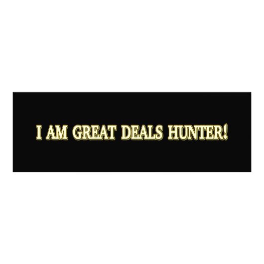 Niedliches Artwork Design "Great Deals Hunter". Je Fotodruck (Vorne)