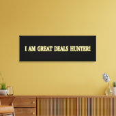 Niedliches Artwork Design "Great Deals Hunter". Je Leinwanddruck (Insitu (Wohnzimmer))