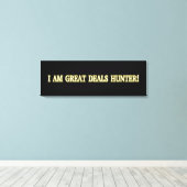Niedliches Artwork Design "Great Deals Hunter". Je Leinwanddruck (Insitu (Holzboden))