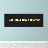 Niedliches Artwork Design "Great Deals Hunter". Je Leinwanddruck (Insitu (Holzboden))