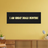 Niedliches Artwork Design "Great Deals Hunter". Je Leinwanddruck (Insitu (Wohnzimmer))