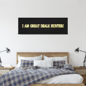Niedliches Artwork Design "Great Deals Hunter". Je Leinwanddruck (Insitu (Schlafzimmer))